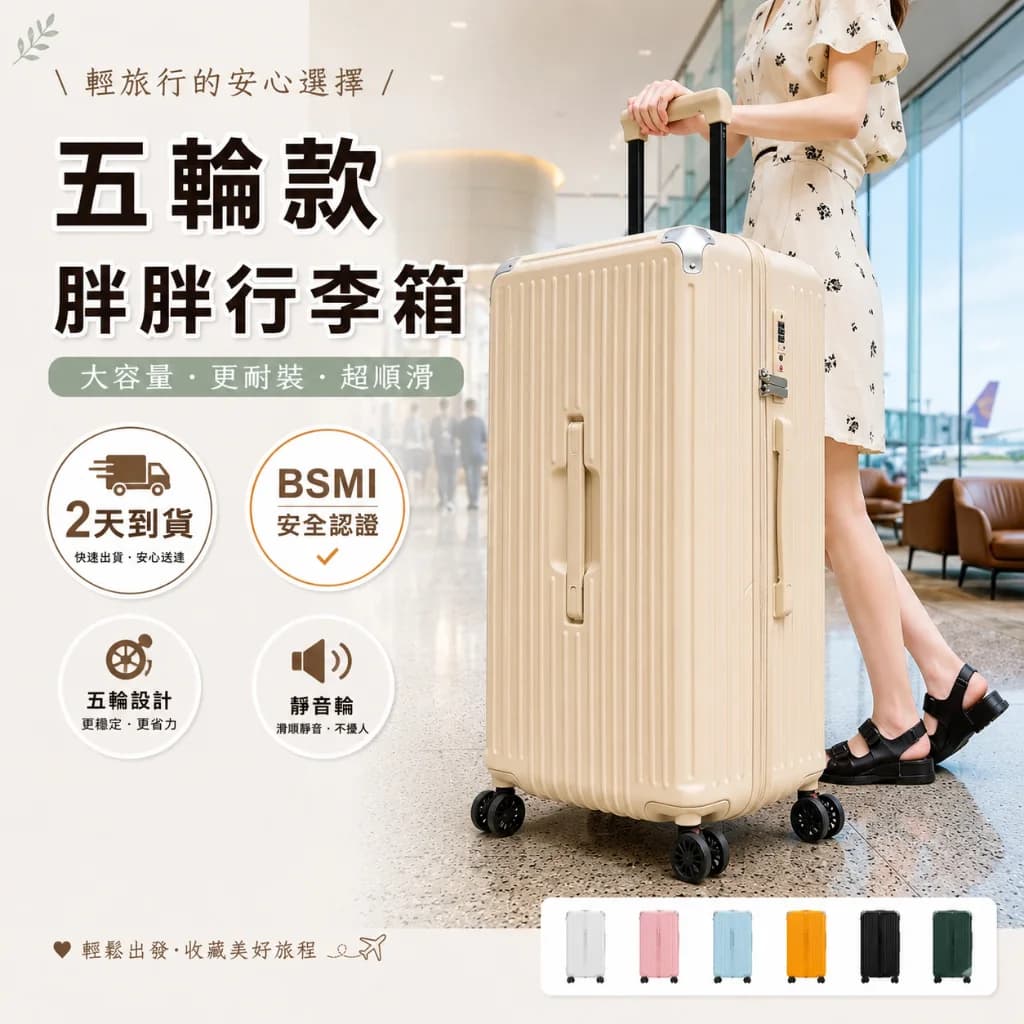 五輪胖胖行李箱 20吋可登機 26/28/32吋大容量硬殼